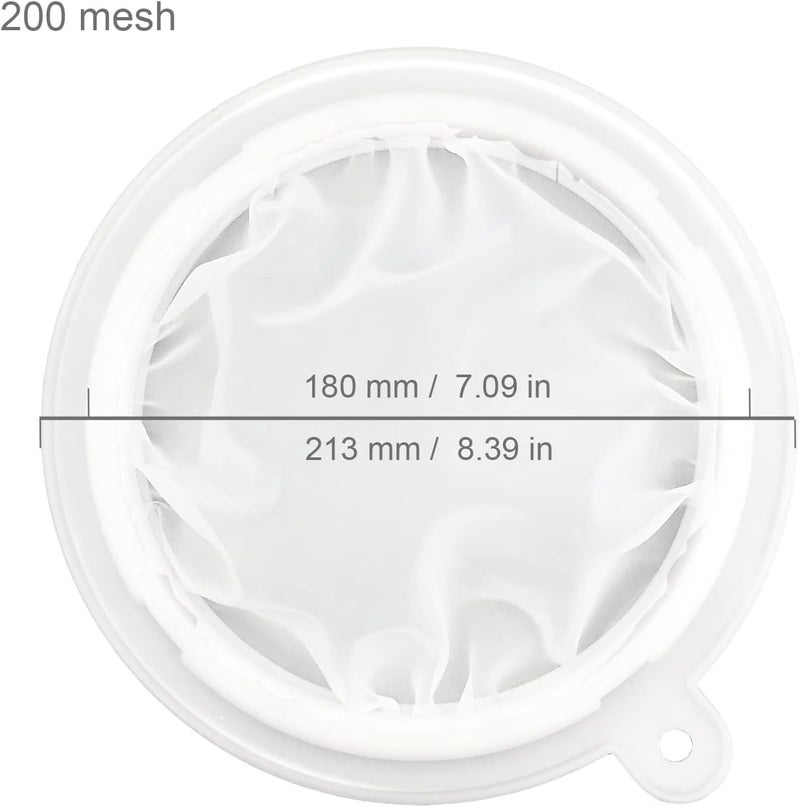 JIUMEI 8.4in 200 Mesh Big Nylon Ultra-Fine Filter Mesh Strainer Sediments Sieve Colander for Straining Milk,Coffee,Tea - Image 2